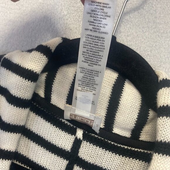 Chico's Open Front Poncho Knit Poncho Sweater One Size Cape Tassels Striped OSFA - Picture 7 of 12